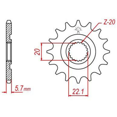 Pignon TT Lightweight compatible avec les motos des marques Gas Gas / Yamaha - 520 - 12 Dents - Made in Germany (1/2)