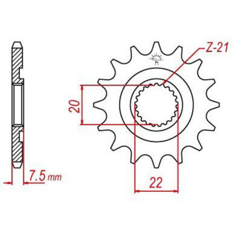 Pignon TT Lightweight Honda - 520 - 12 Dents - Made in Germany (1/2)