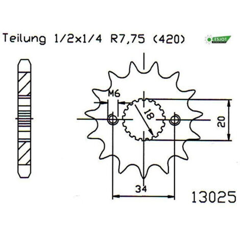 Pignon TT Lightweight - 420 - 13 Dents - Similaire JTR894 (1/2)