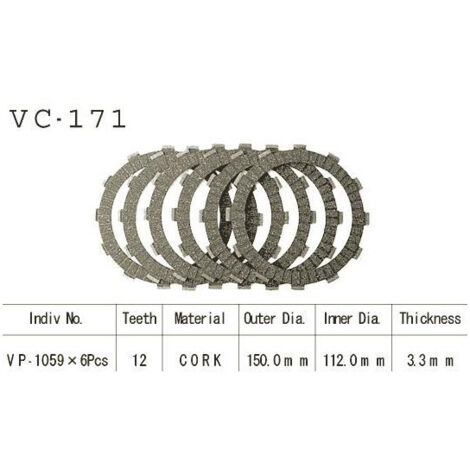 Kit Disques d'Embrayage Garnis Cb/Cbx650 1982 (1/2)