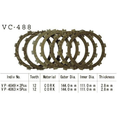 Kit Disques d'Embrayage Garnis Cross Kx125 96 2005 (1/2)