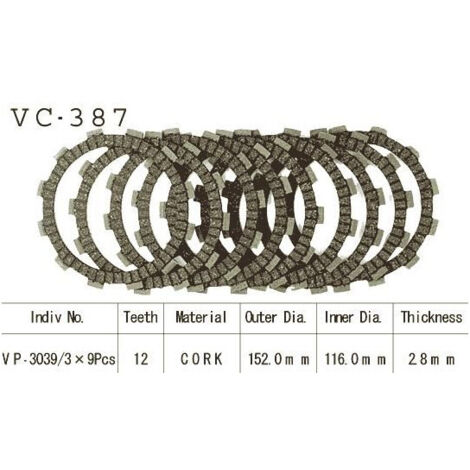 Kit Disques d'Embrayage Garnis Cross Rmx 250 1989/1999 (1/2)