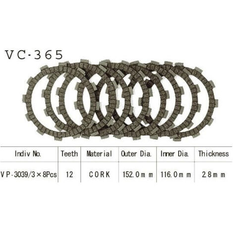 Kit Disques d'Embrayage Garnis Cross Rm 250 1988/1995 (1/2)