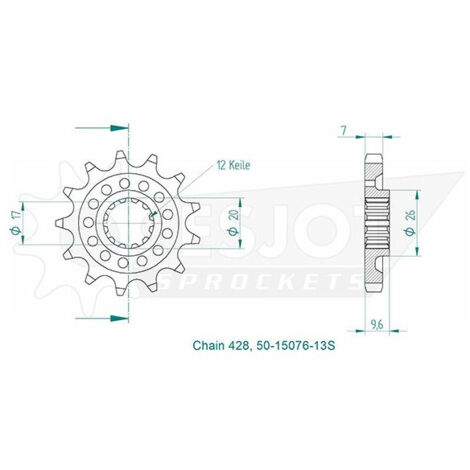 Pignon TT Lightweight SX 85 2018 - 428 - 13 Dents - Similaire JTF1905 Made in Germany (1/2)
