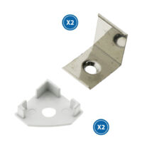 Pack 2 Chevilles et 2 agrafes pour Profil LM3717 - Ledme - LM3717A