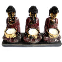 Bouddha Antique - Bougeoir Trois Dévots- Vendu par 1