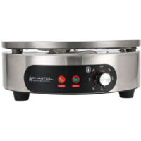 Crêpière Électrique Professionnelle 40 Cm – 3 KW – Plaque Fonte Revêtement Téflon – Thermostat 50-300°C – Pour Restaurant, Food Truck, Maison