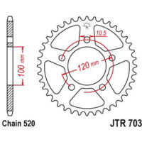 Couronne Acier Aprilia - 520 - 40 Dents - Similaire JTR703 - Made in Germany