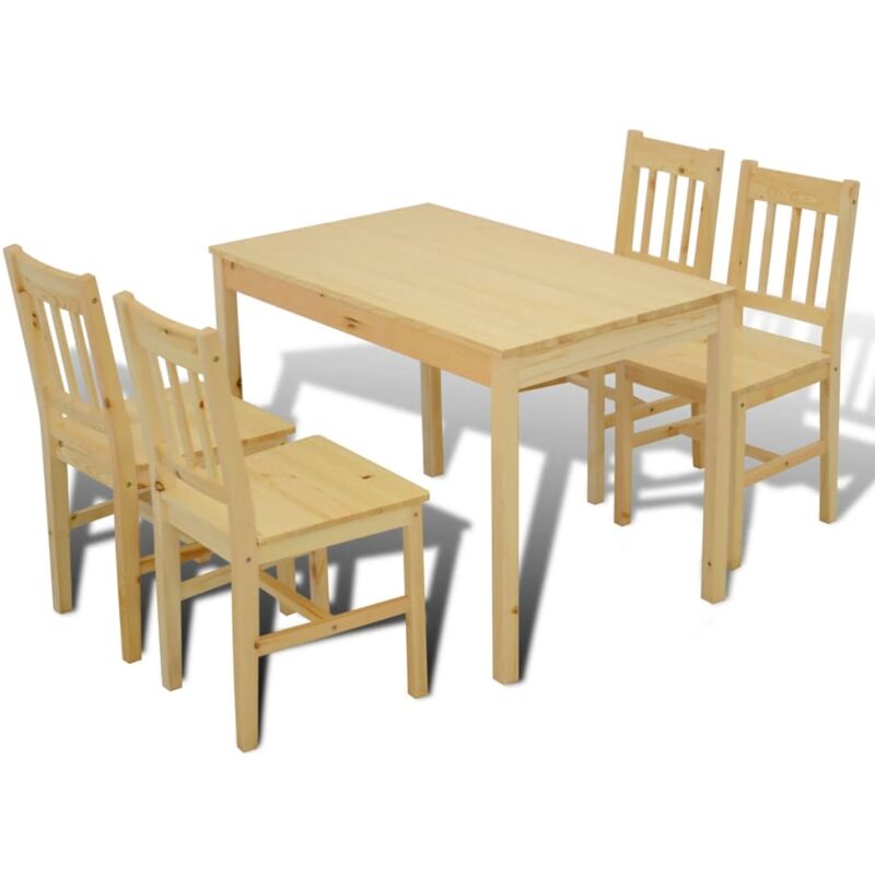 Ensemble Table Pliable Et 4 Chaises Salle à Manger En Bois De Pin