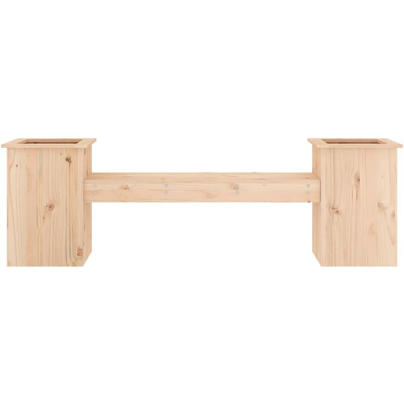 Banc avec jardinières blanc 184,5x39,5x56,5 cm bois massif pin