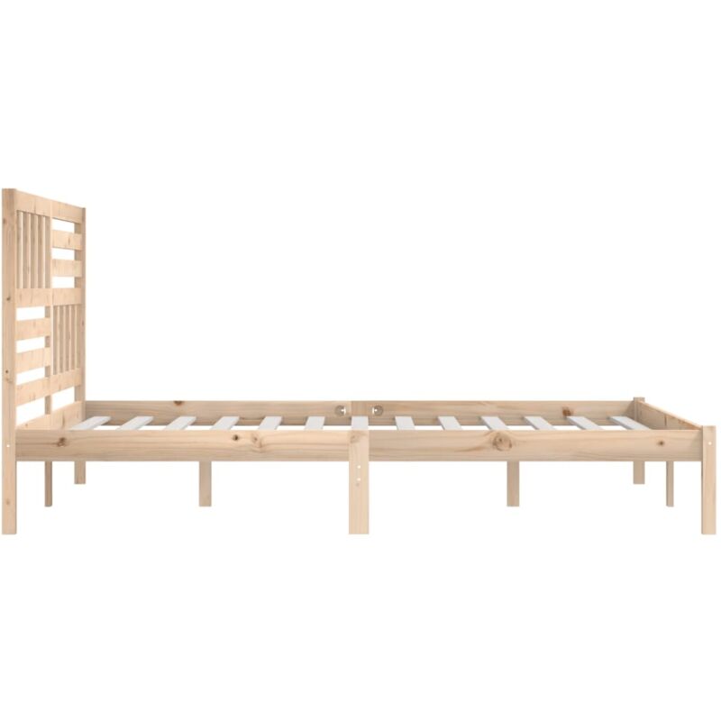 vidaXL Cadre de lit Bois de pin massif Blanc 180x200 cm UK Super King - Cadre de lit