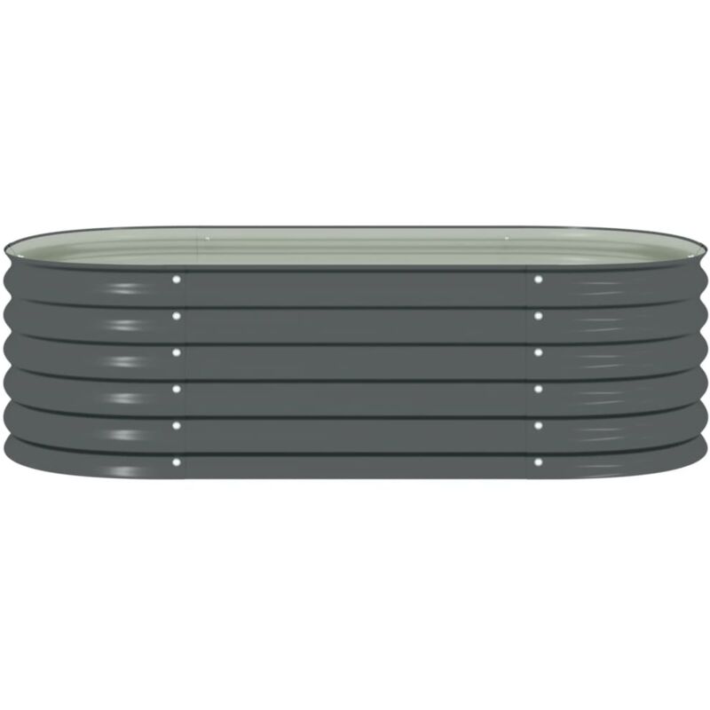 Lit Surélevé De Jardin Anthracite 129x129x77 Cm Acier Galvanisé