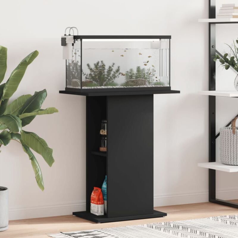 Support pour aquarium noir 60,5x36x72,5 cm bois d'ingénierie CFW38682