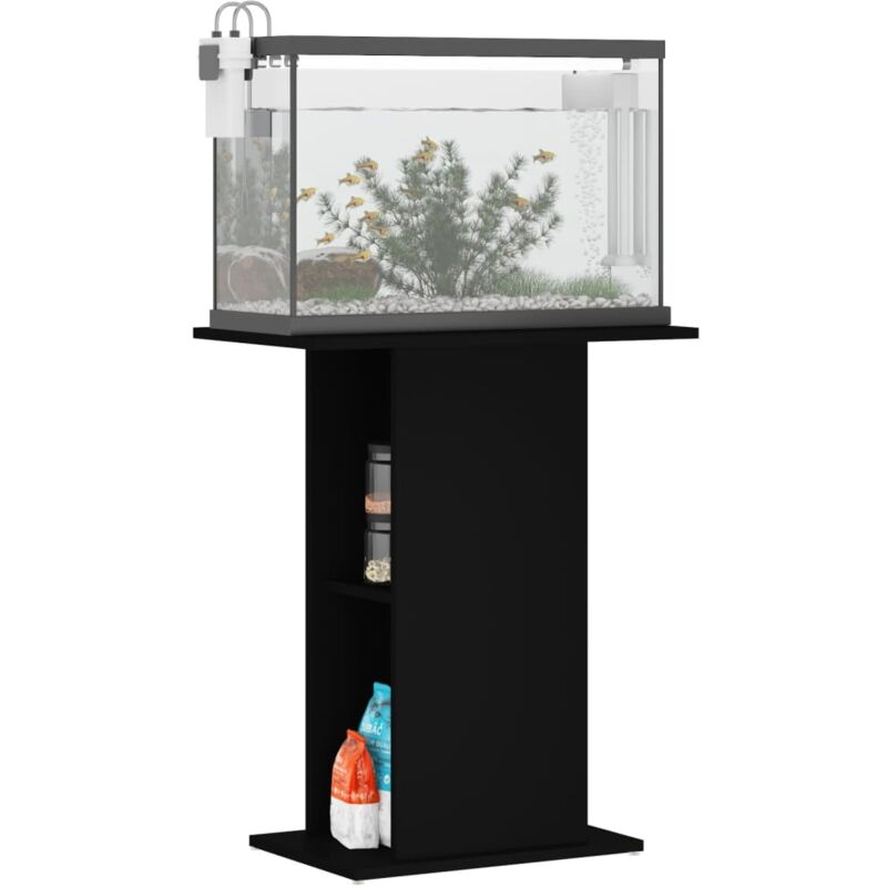 Support pour aquarium noir 60,5x36x72,5 cm bois d'ingénierie CFW38682 3