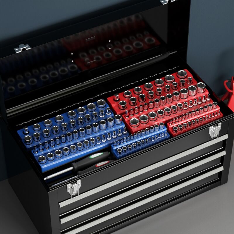 Organisateur de douilles magnétiques entraînements 1/2 3/8 et 1/4 kit de support de douille 6 pi - Porte-outils (12305223