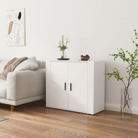 Buffet Meuble de rangement Commode Bahut Blanc 80x33x70 cm Bois d'ingénierie 99520 (1/5)
