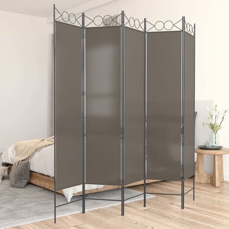 Paravent de Chambre Closion de séparation 5 panneaux Anthracite 200x200 cm Tissu -BC61956 (1/5)