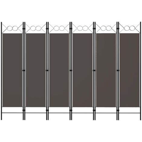 Cloison de séparation 6 panneaux, Paravent sur Pied, Séparation de pièce, Cloison mur écran Anthracite 240x180 cm GHJ87222 (1/5)