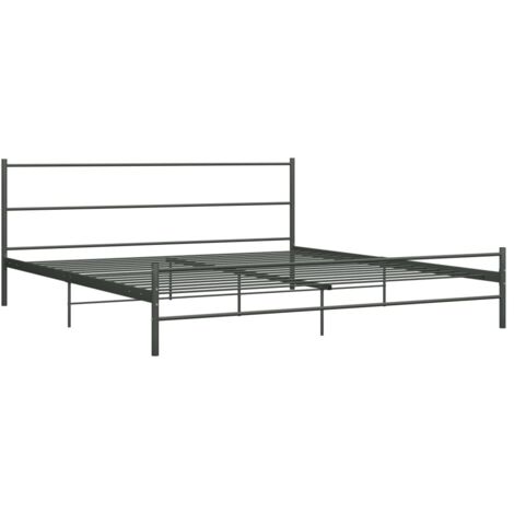 Lit adulte Contemporain Lit Double / Cadre de lit / Gris Métal 200 x 200 cm (1/5)