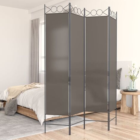 Paravent de Chambre Closion de séparation 4 panneaux Anthracite 160x200 cm Tissu -BC68153 (1/5)