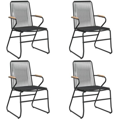 Chaises de jardin 4 pcs noir 58x59x85,5 cm rotin PVC (1/5)