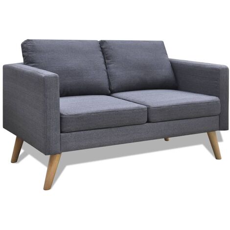 Canapé à 2 places,Sofa Style Moderne Tissu Gris foncé -Q9960 (1/5)