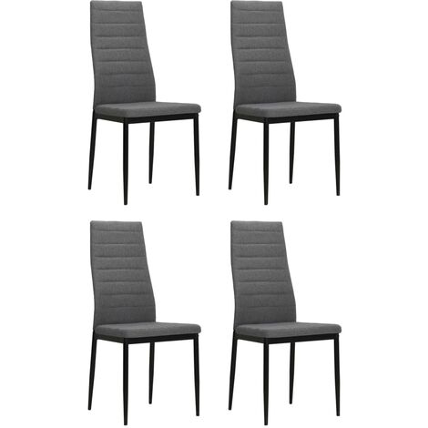 Lot de 4 Chaises de salle à manger, Chaise à dîner, Fauteuils de Relaxation gris clair tissu BGT57353 (1/5)