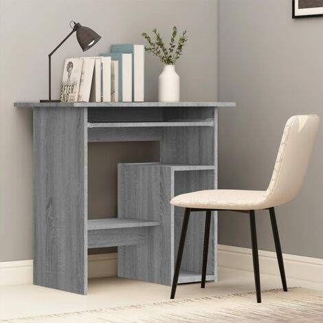 Bureau Table de travail Bureau d'ordinateur Sonoma gris 80x45x74 cm Bois d'ingénierie BZRNR387165 (1/5)