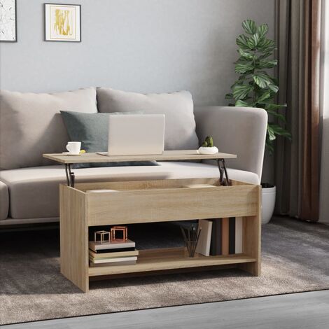 Table Basse de Salon Élégante,Table Canapé Chêne sonoma 102x50x52,5 cm Bois d'ingénierie -FR57308 (1/5)