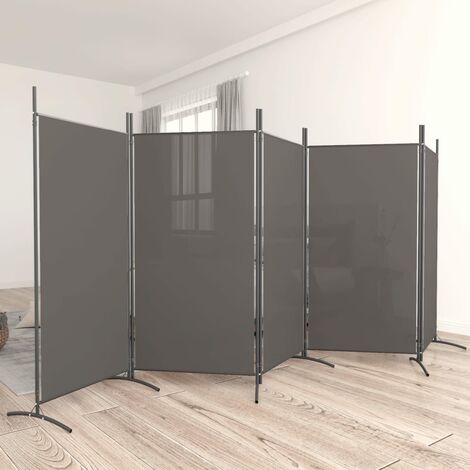Paravent sur Pied  Cloison de séparation 5 panneaux Anthracite 433x180 cm Tissu 14686