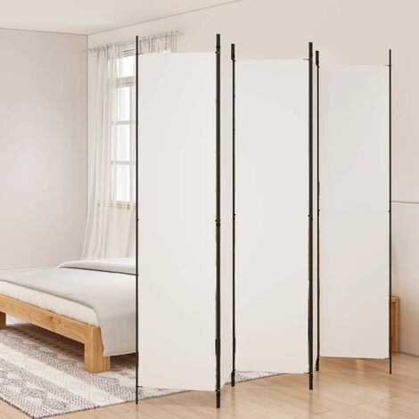 Cloison de séparation 5 panneaux, Paravent sur Pied, Séparation de pièce, Cloison mur écran Blanc 250x220 cm Tissu GHJ92179 BonneVie (1/5)