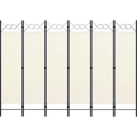 Cloison de séparation 6 panneaux, Paravent sur Pied, Séparation de pièce, Cloison mur écran Blanc crème 240x180 cm GHJ81823 (1/5)