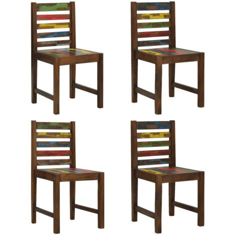Lot de 4 Chaises Chaises de salle à manger Chaise de cuisine Bois de récupération solide 46442 (1/5)