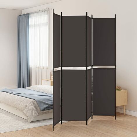 Paravent de Chambre Closion de séparation 4 panneaux Marron 200x220 cm Tissu -BC95489 (1/5)