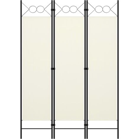 Cloison de séparation 3 panneaux, Paravent sur Pied, Séparation de pièce, Cloison mur écran Blanc crème 120x180 cm GHJ68853 (1/5)