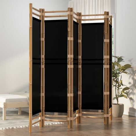 Paravent de Chambre Closion de séparation Séparateur de pièces pliante 5 panneaux 200 cm Bambou et toile -BC67411 (1/5)