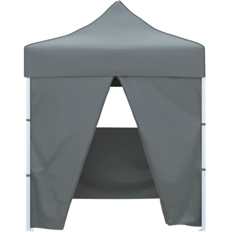 Tente de réception pliable avec 4 parois 2x2 m Acier Anthracite (1/5)