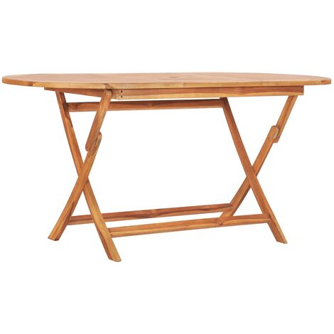 Table pliable de jardin Table de camping Table à dîner 160x80x75 cm Bois de teck solide BZTHBS304480 (1/5)
