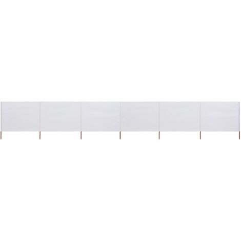 Paravent Closion de séparation Séparateur Protéger Privée en 6 panneaux Tissu 800 x 120 cm Blanc sable -BC11266 (1/5)