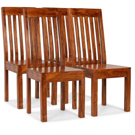 Lot de 4 Chaises Chaises de salle à manger Chaise de cuisine Bois massif avec finition Sesham 55920 (1/5)