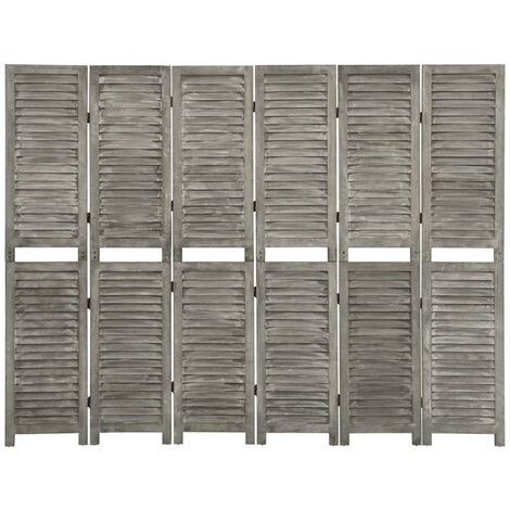 Paravent de Chambre  Closion de séparation 6 panneaux Gris 214x166 cm Bois solide -BC49283 (1/5)
