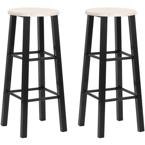 Lot de 2 Tabourets de bar,Chaises hautes de bar luxueuses noir MDF -53740 (1/5)