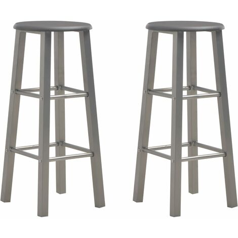 Lot de 2 Tabourets de bar,Chaises hautes de bar luxueuses anthracite MDF -10930 (1/5)
