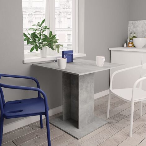Table de salle à manger, Table à dîner, Table de Cuisine Gris béton 80 x 80 x 75 cm Aggloméré BHU6412 (1/5)