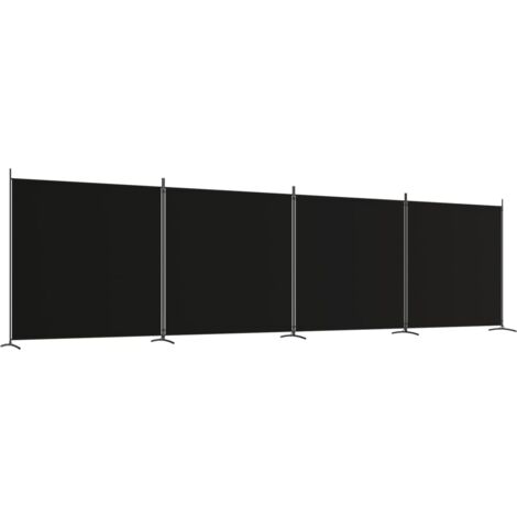 Paravent 1 Panneau 180x81cm Noir - Séparateur De Pièce Design - Structure Acier Et Tissu Polyester
