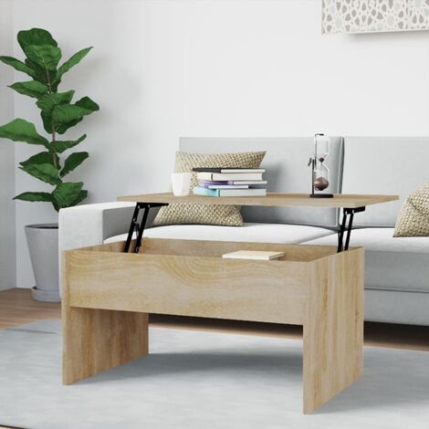 Table basse Table d’Appoint salon, style industriel Chêne sonoma 80x50,5x41,5 cm Bois d'ingénierie BV64041 (1/5)
