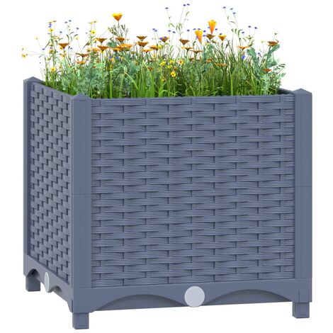 Jardinière, Pot de Fleurs d'extérieur, Lit surélevé 40x40x38 cm Polypropylène OIB9699E (1/5)
