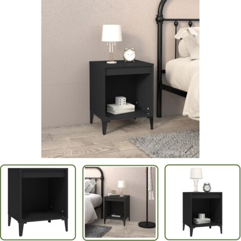 The Living Store Table de chevet Noir 40x35x50 cm - Table De Chevet - Meuble De Chambre - Armoire De Chevet - Commode - Mobilier Moderne (1/5)