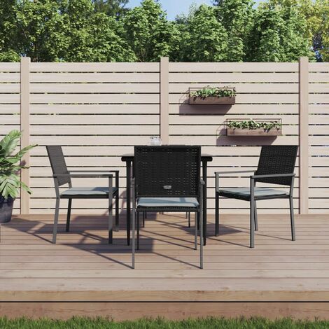 5 pcs Ensemble à manger de jardin Salon de jardin Mobilier de salle à manger coussins résine tressée acier RJTRX470405 (1/5)