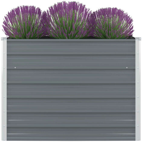 Jardinière, Pot de fleurs 100 x 100 x 77 cm Gris Acier galvanisé BVM83337 (1/5)